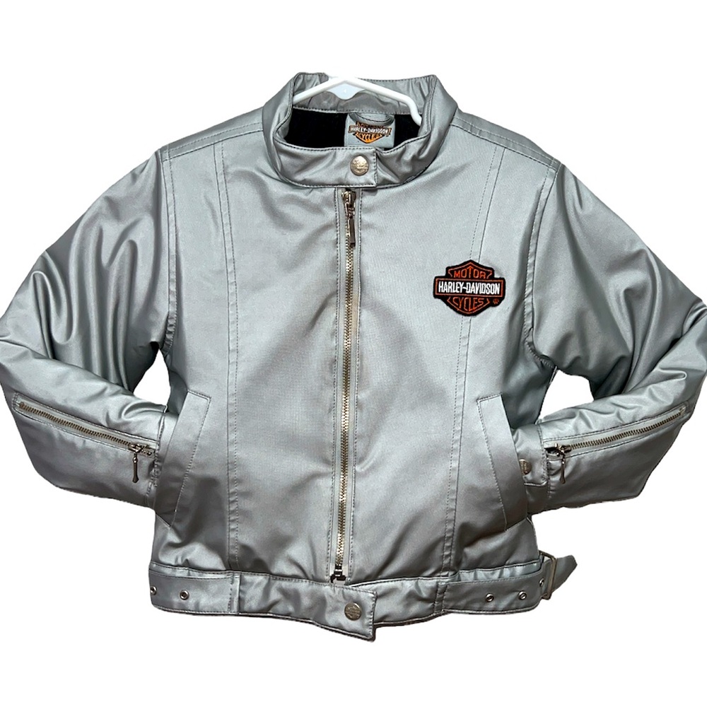 HARLEY DAVIDSON Jacket Silver 100 Years Bomber Size 6